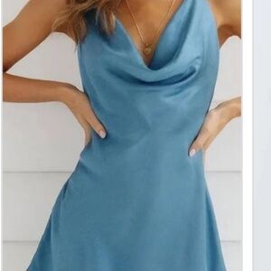 Hello molly Blue Cowl Neck Dress